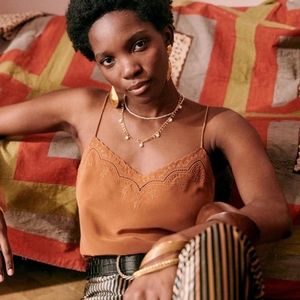 Sezane Palma Top (Coffee, 36FR/4US)